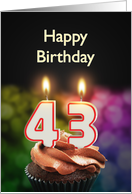 43rd birthday with candles card