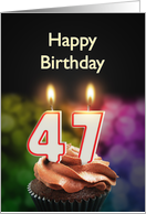 47th birthday with candles card