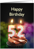 52nd birthday with candles card