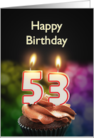 53rd birthday with candles card