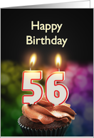 56th birthday with candles card