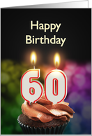 60th birthday with candles card