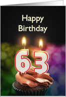 63rd birthday with candles card