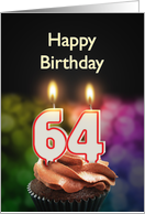 64th birthday with candles card