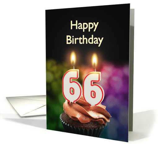 66th birthday with candles card (1370274)