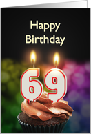 69th birthday with candles card