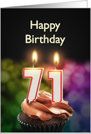71st birthday with candles card