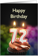 72nd birthday with candles card