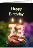 73rd birthday with candles card