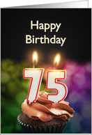 75th birthday with candles card