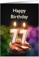 77th birthday with candles card