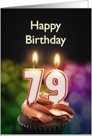 79th birthday with candles card