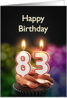 83rd birthday with candles card