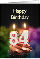 84th birthday with candles card