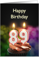 89th birthday with candles card