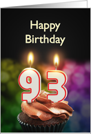 93rd birthday with candles card