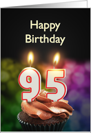 95th birthday with candles card