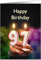 97th birthday with candles card