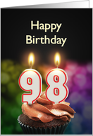 98th birthday with candles card