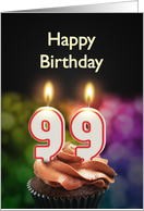 99th birthday with candles card