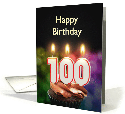 100th birthday with candles card (1370354)