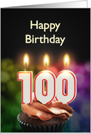100th birthday with candles card