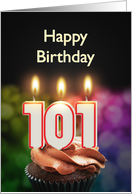 101st birthday with candles card