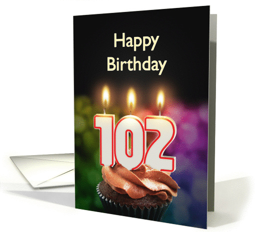 102nd birthday with candles card (1370370)