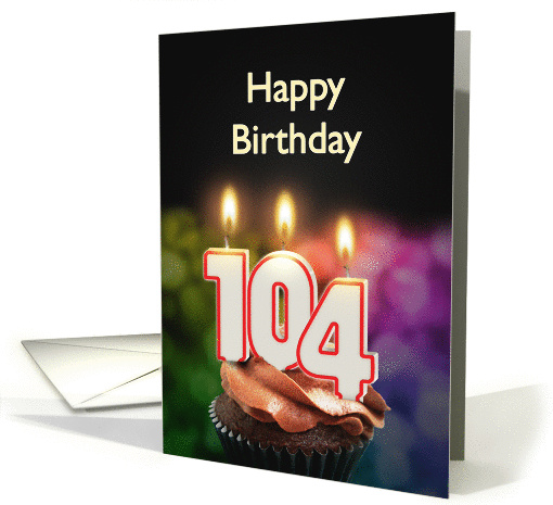 104th birthday with candles card (1370374)