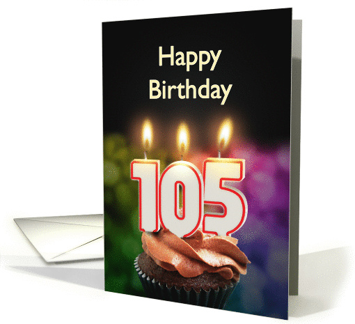 105th birthday with candles card (1370376)