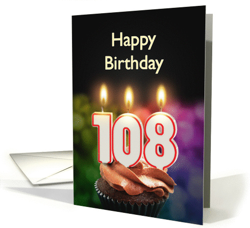 108th birthday with candles card (1370384)