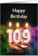 109th birthday with candles card