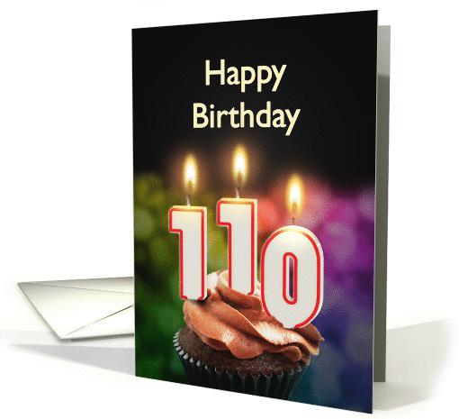 110th birthday with candles card (1370388)