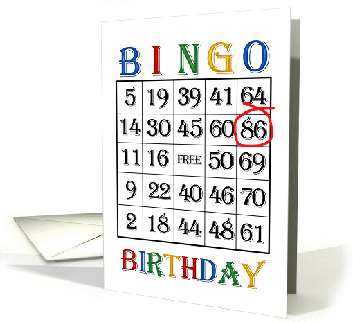 86th Birthday Bingo card (1375294)