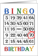 70th Birthday Bingo...