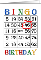 46th Birthday Bingo card