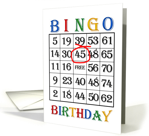 45th Birthday Bingo card (1375586)