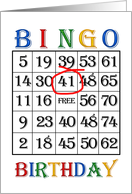 41st Birthday Bingo...