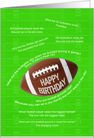 Football jokes birthday card