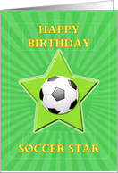 Super Star soccer birthday card