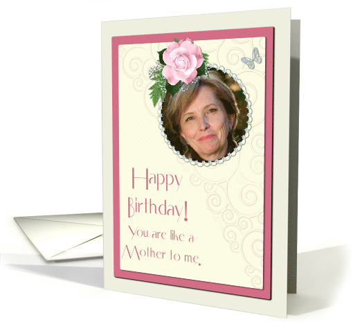 Add a picture,Like a motherwith pink rose and jewels card (1400116)