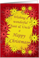 For aunt and uncle, bright stars Christmas card. card