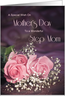 Step Mom, a special wish on Mother’s Day with roses card