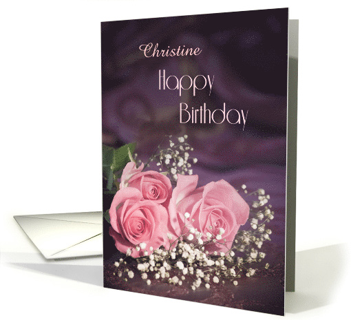 Add a name, Happy birthday with roses card (1412938)