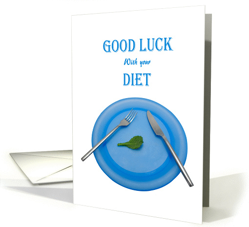 Good luck with your diet, plate and leaf card (1419472)