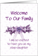Step-daughter, welcome to our family with lilac flowers card