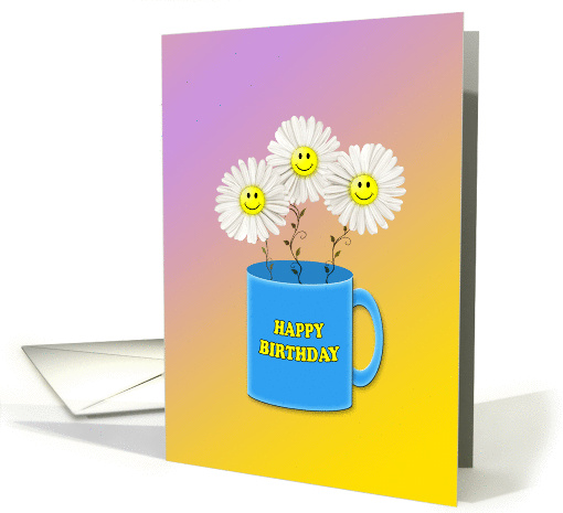 Happy smiling flowers birthday card (1428772)