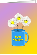 Happy smiling flowers birthday card