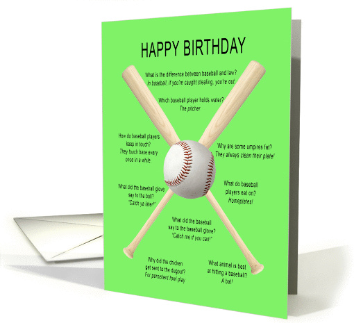 Awful baseball jokes birthday card (1432610)