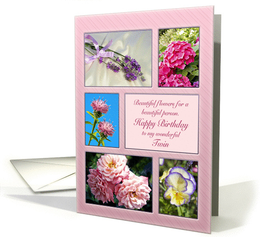 Twin, beautiful flowers birthday card (1433296)